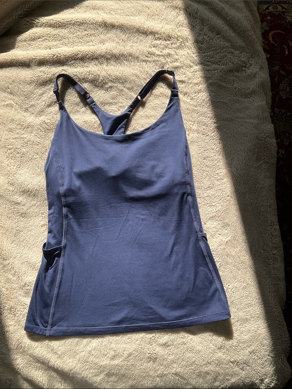 Fabletics Navy Racerback Workout Top with Adjustable Straps